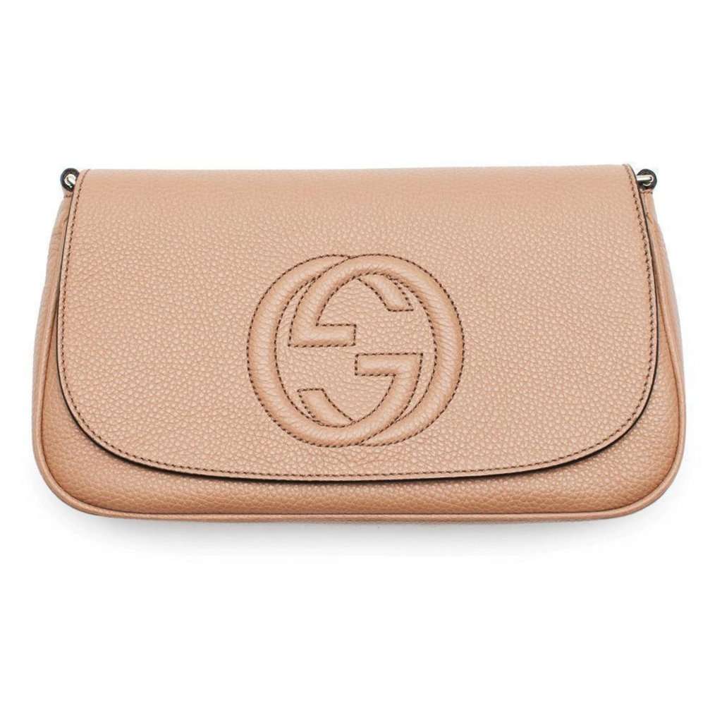 Gucci Gucci Soho Disco Beige GG Leather Tassel Chain Crossbody Flap Bag Beige Leather Never worn - Inside View
