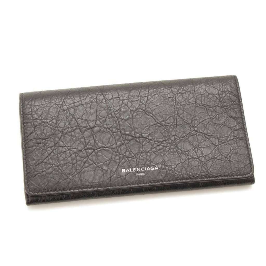 Balenciaga Balenciaga Antracite Grey Arena Leather Long Wallet Grey Leather Never worn - Front View