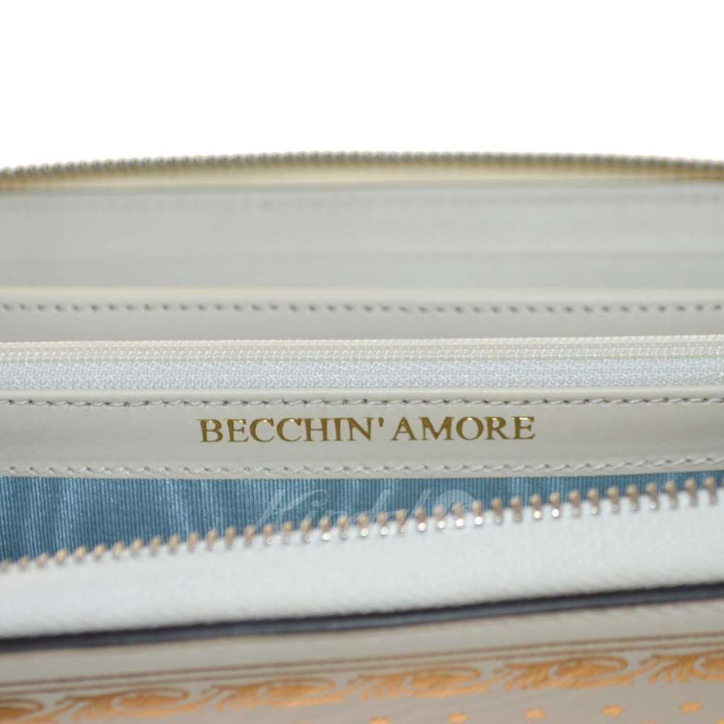 Gucci Gucci Sega Guccy Stars White Moon Gold Zipper Leather Wallet White Leather Never worn - Model View