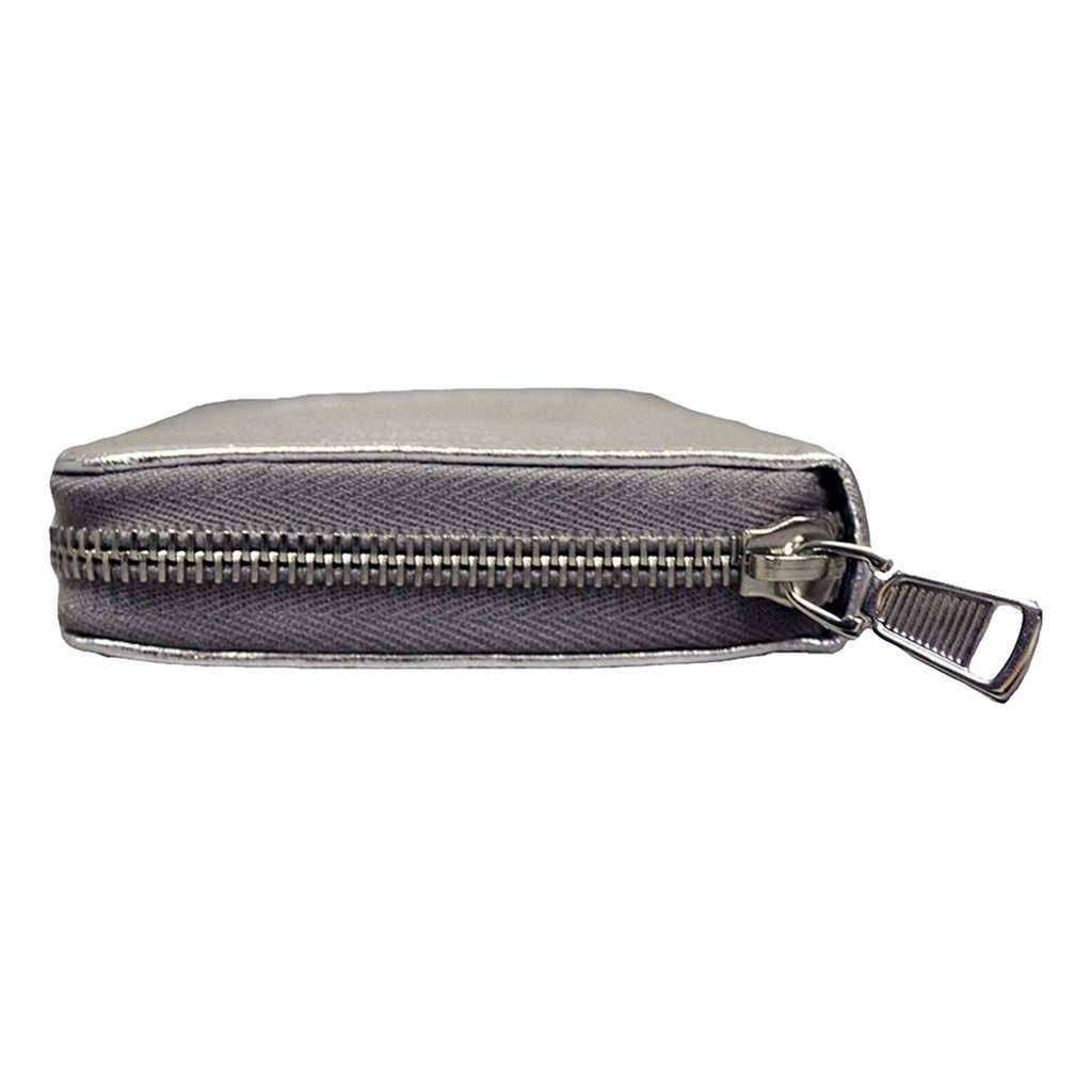 Saint Laurent Yves Saint Laurent Wallet YSL Belle du Jour Silver Leather Zip Wallet Silver Leather Never worn - Back View