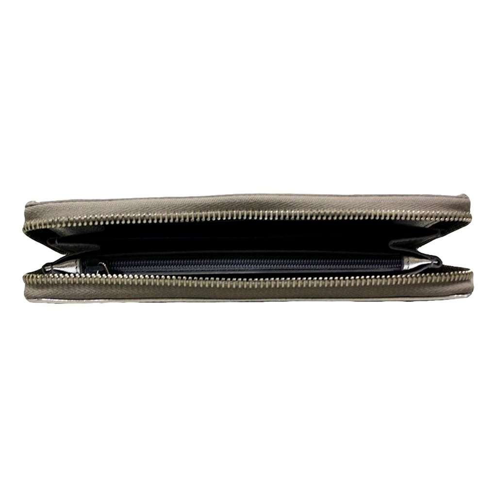 Saint Laurent Yves Saint Laurent Wallet YSL Belle du Jour Silver Leather Zip Wallet Silver Leather Never worn - Inside View