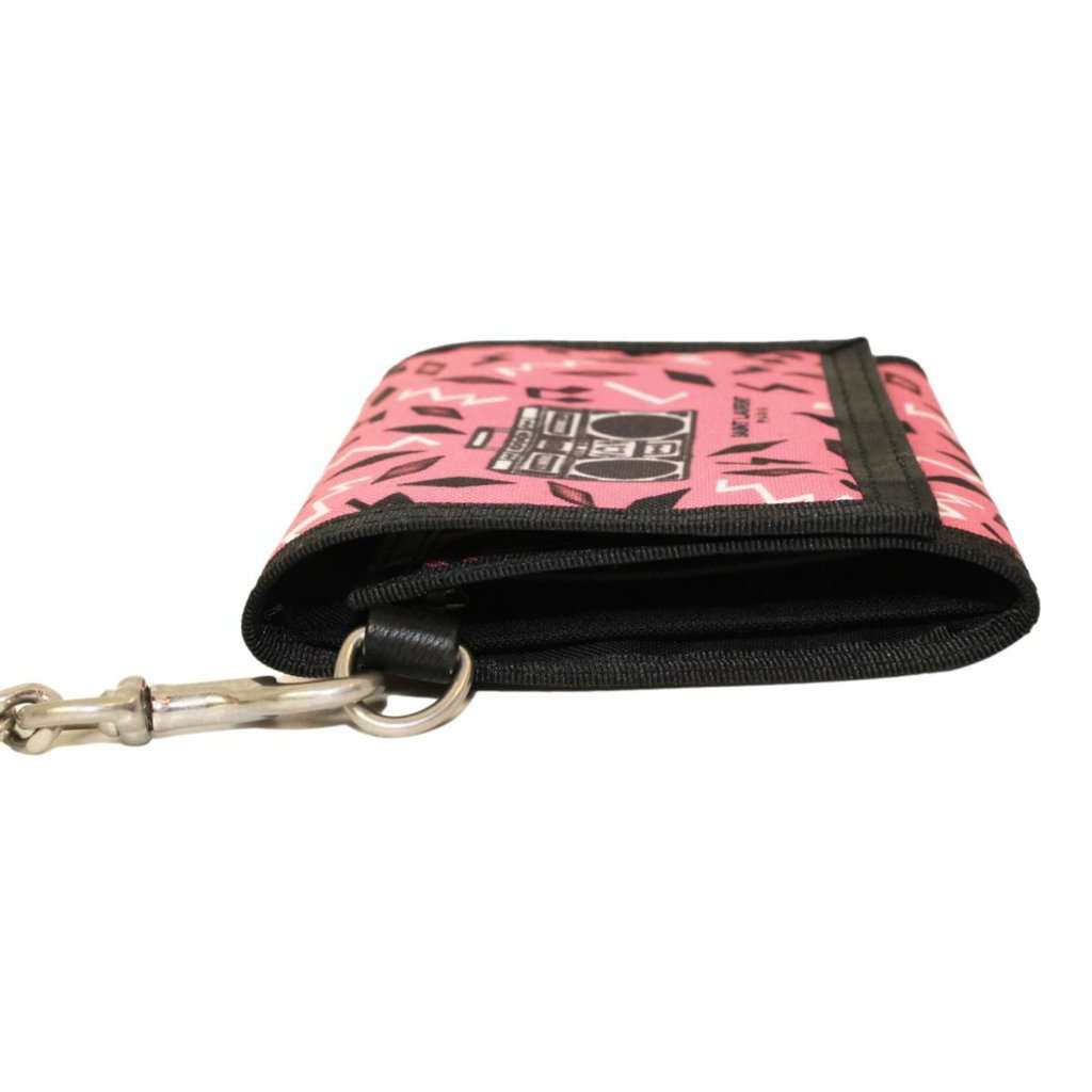 Saint Laurent Saint Laurent Buffalo Pink Nylon Radio Chain Trifold Wallet Pink Leather Never worn - Inside View