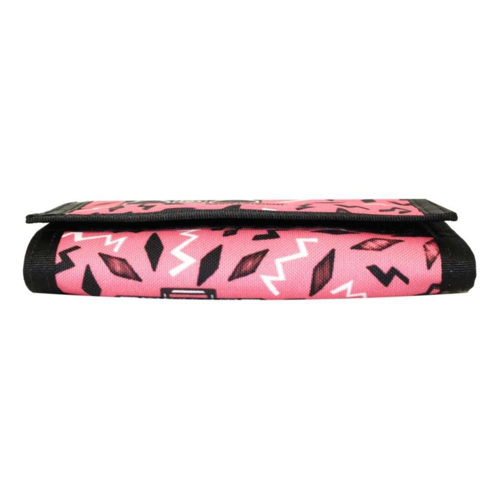Saint Laurent Saint Laurent Buffalo Pink Nylon Radio Chain Trifold Wallet Pink Leather Never worn - Model View