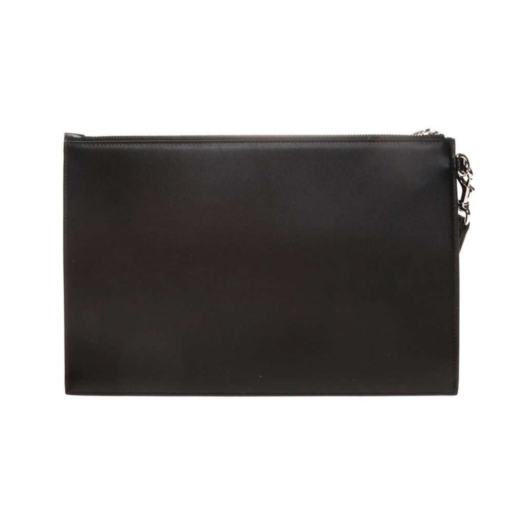 Gucci Gucci Blade Embroidered Black Leather Pouch Wristlet Clutch Bag Black Leather Never worn - Inside View