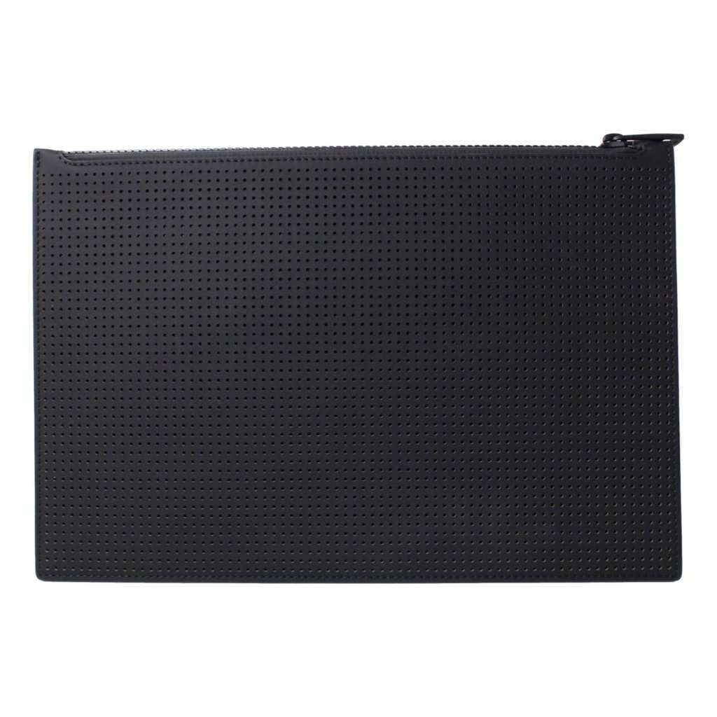 Alexander McQueen Alexander McQueen Black Leather Perforated Flat Pouch Black Leather Never worn - Model View