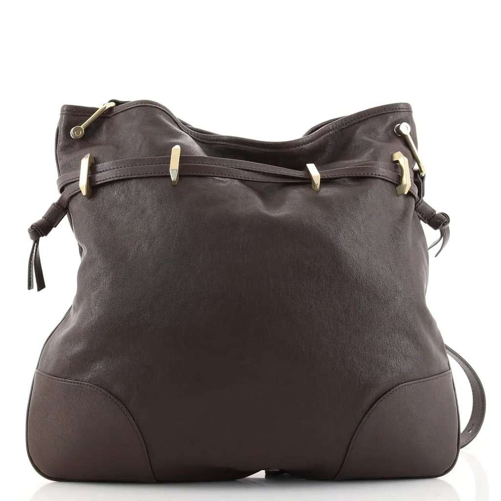 Gucci Gucci 1955 Morsetto Large Leather Horsebit Drawstring Brown Bucket Bag Brown Leather Never worn - Inside View