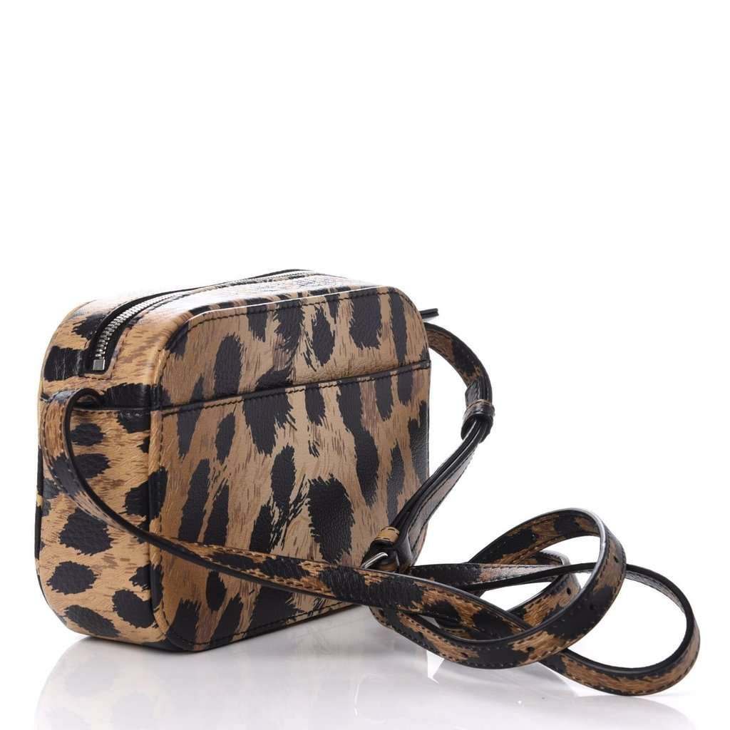 Balenciaga Balenciaga Calfskin Logo Printed Leopard XS Everyday Camera Bag Beige Leather Never worn - Back View