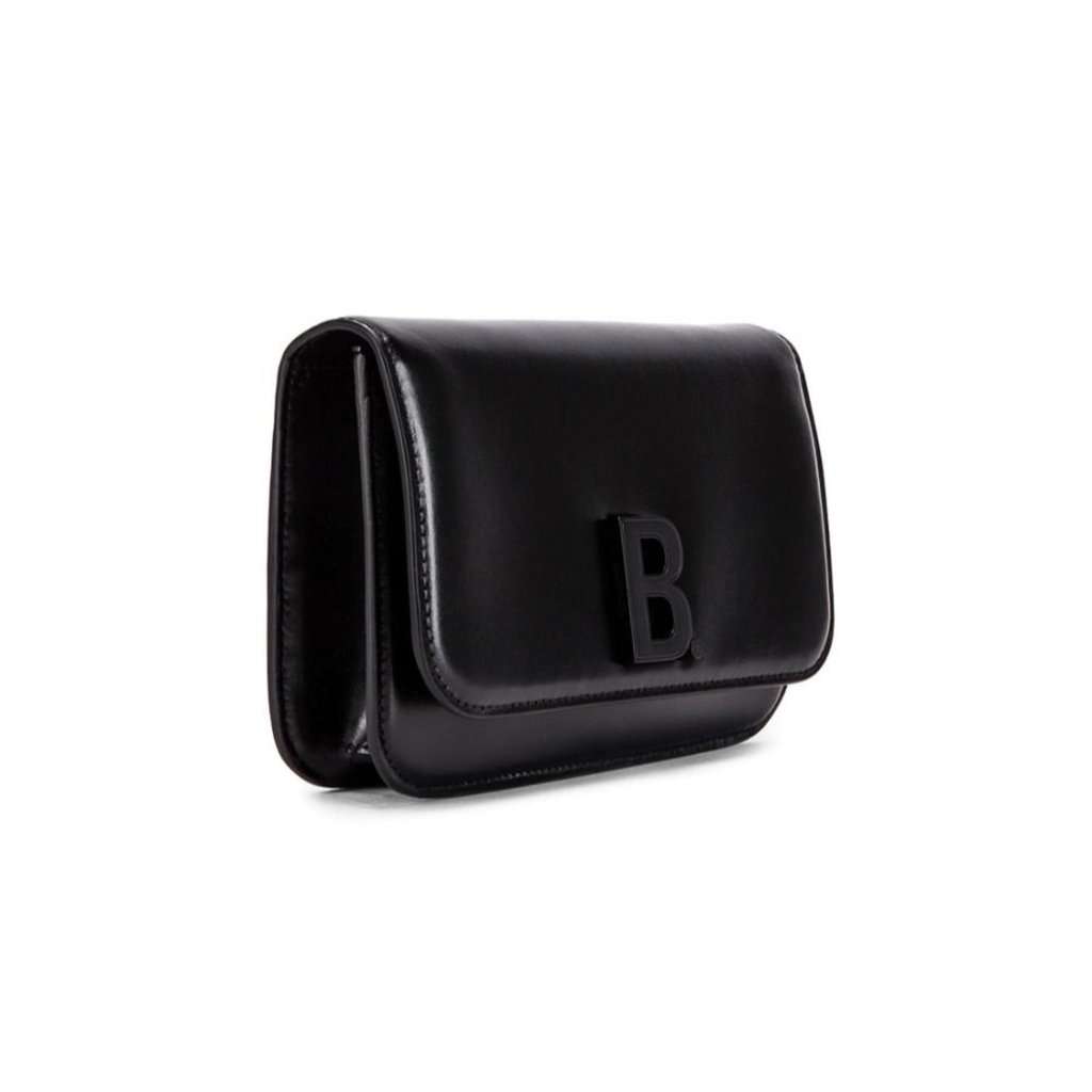 Balenciaga Balenciaga Black Shiny Calfskin Leather Chain Wallet Shoulder Bag Black Leather Never worn - Back View