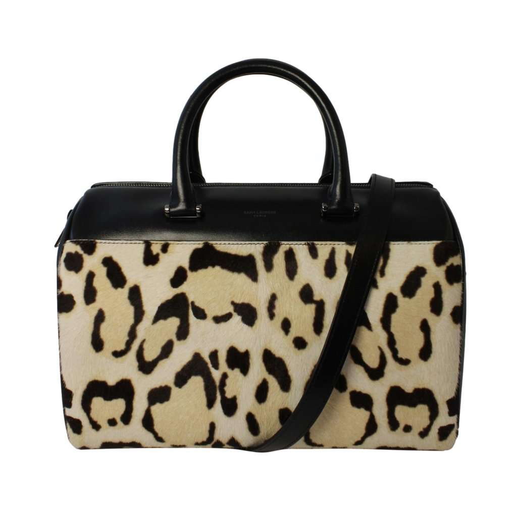 Saint Laurent Saint Laurent 12 Hour Calfskin Leather Pony Hair Duffle Bag Beige Leather Never worn - Front View