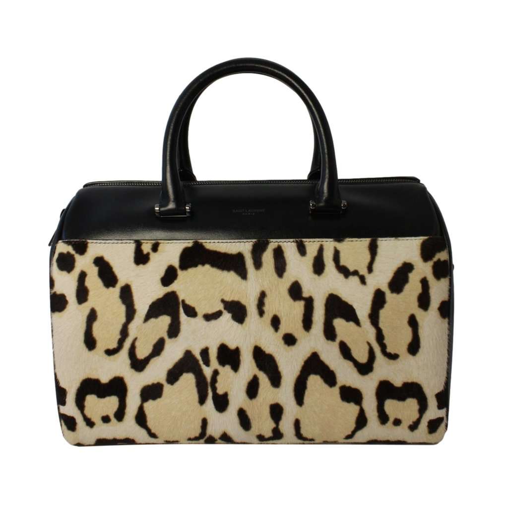 Saint Laurent Saint Laurent 12 Hour Calfskin Leather Pony Hair Duffle Bag Beige Leather Never worn - Back View
