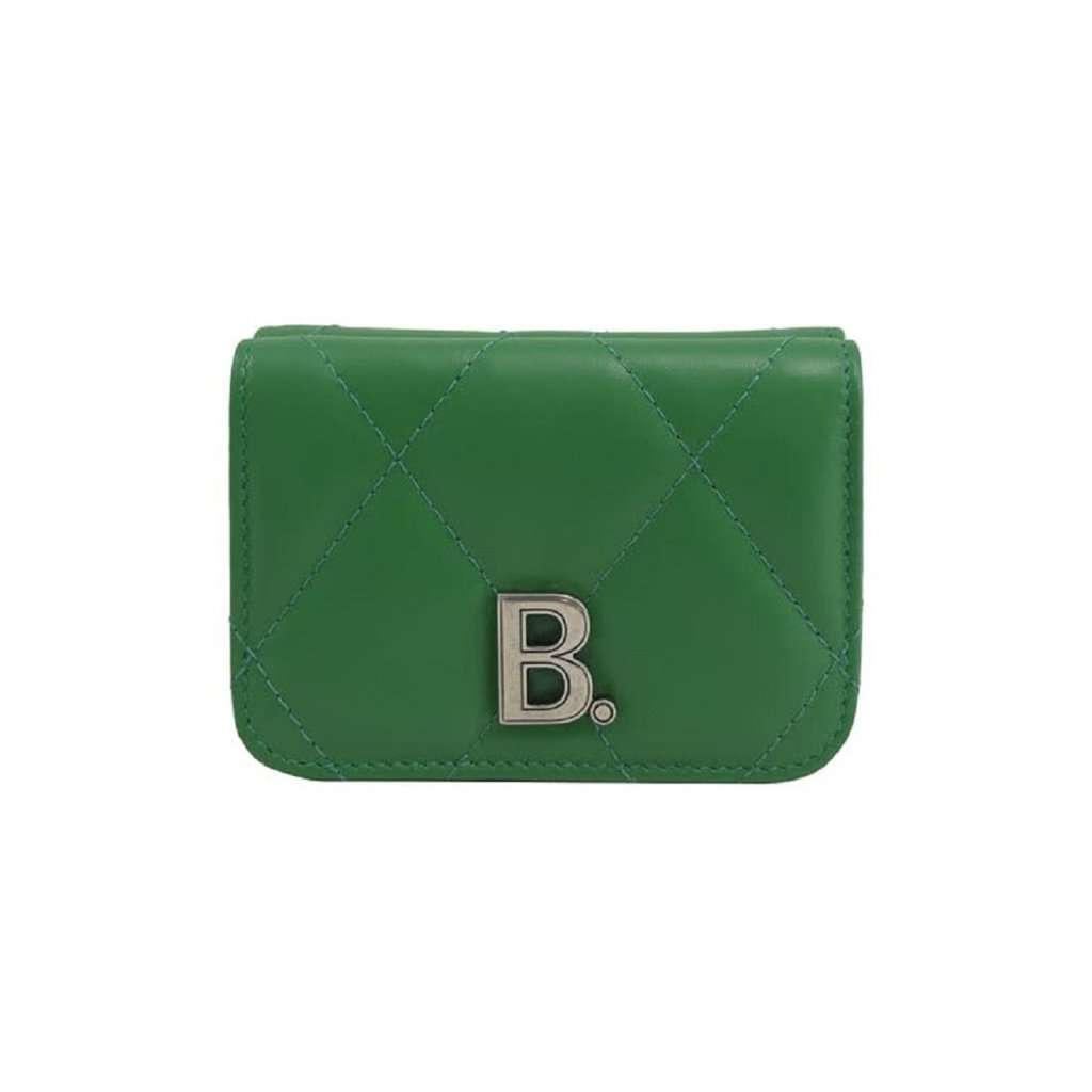 Balenciaga Balenciaga Touch Leaf Green Nappa Leather Quilted Mini Trifold Wallet Green Leather Never worn - Front View