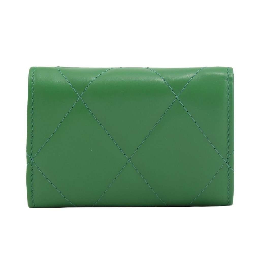 Balenciaga Balenciaga Touch Leaf Green Nappa Leather Quilted Mini Trifold Wallet Green Leather Never worn - Inside View