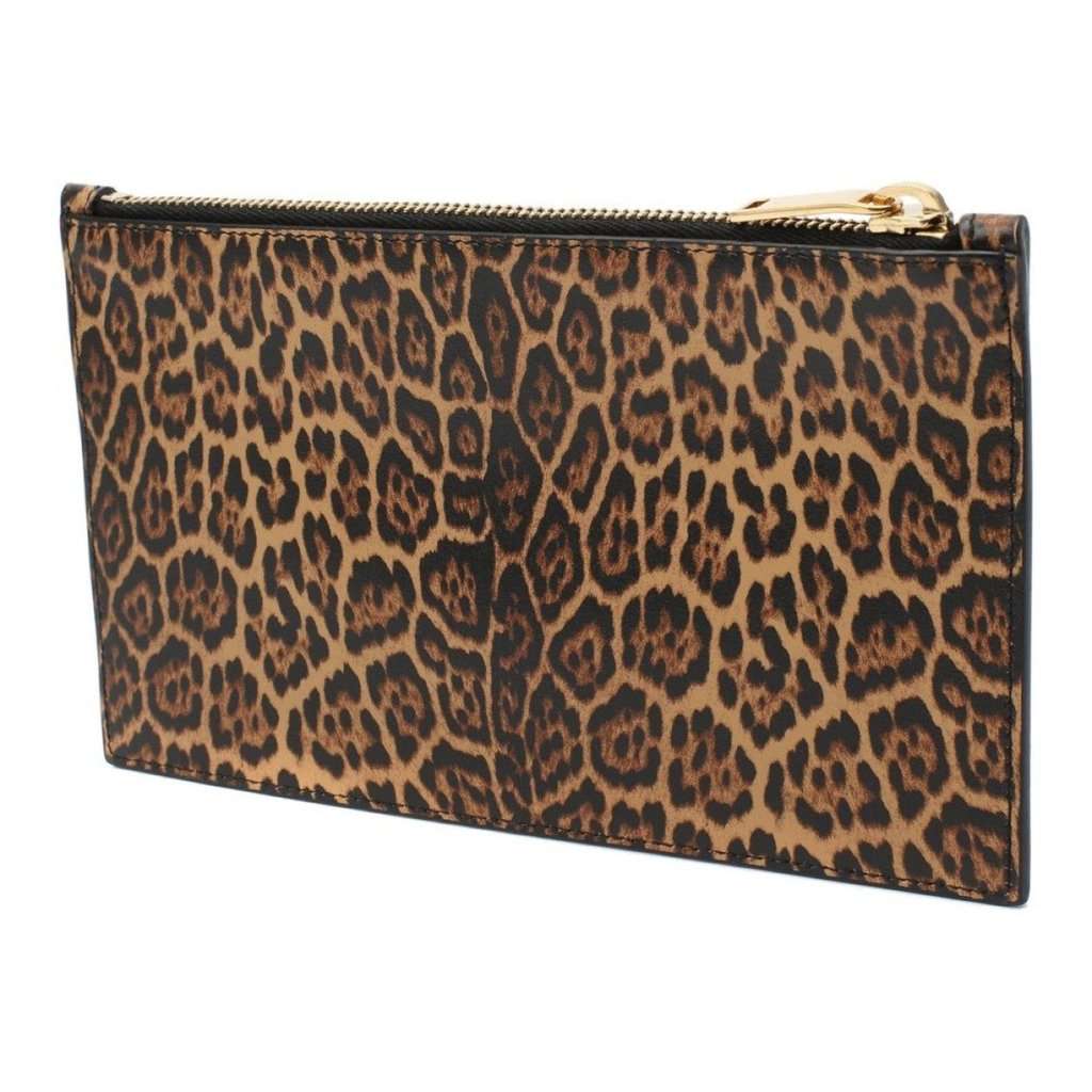 Saint Laurent Saint Laurent Leopard Printed Calfskin Leather Small Pouch Black Leather Never worn - Back View