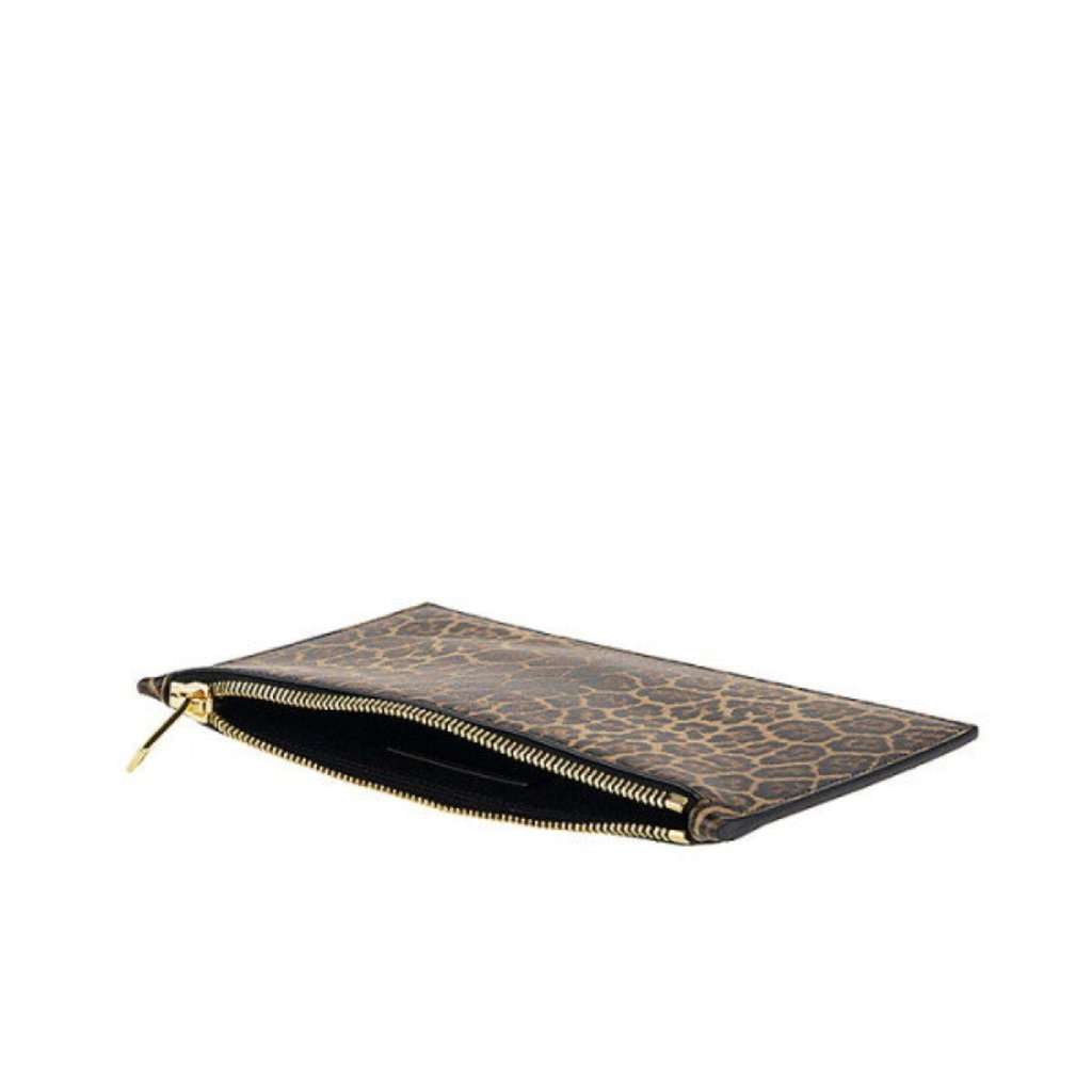 Saint Laurent Saint Laurent Leopard Printed Calfskin Leather Small Pouch Black Leather Never worn - Model View