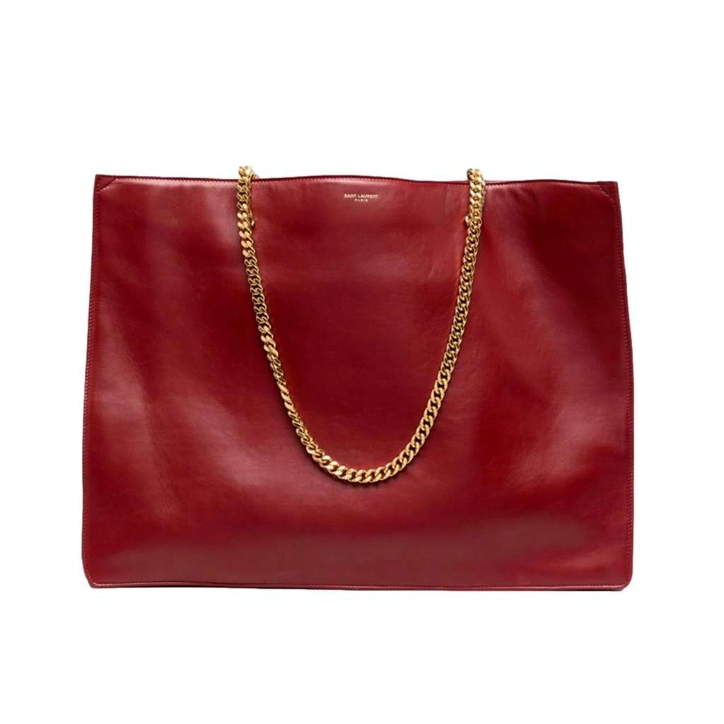 Saint Laurent Saint Laurent Siena Ultra Lux Red Calf Leather Chain Shoulder Tote Bag Red Leather Never worn - Inside View