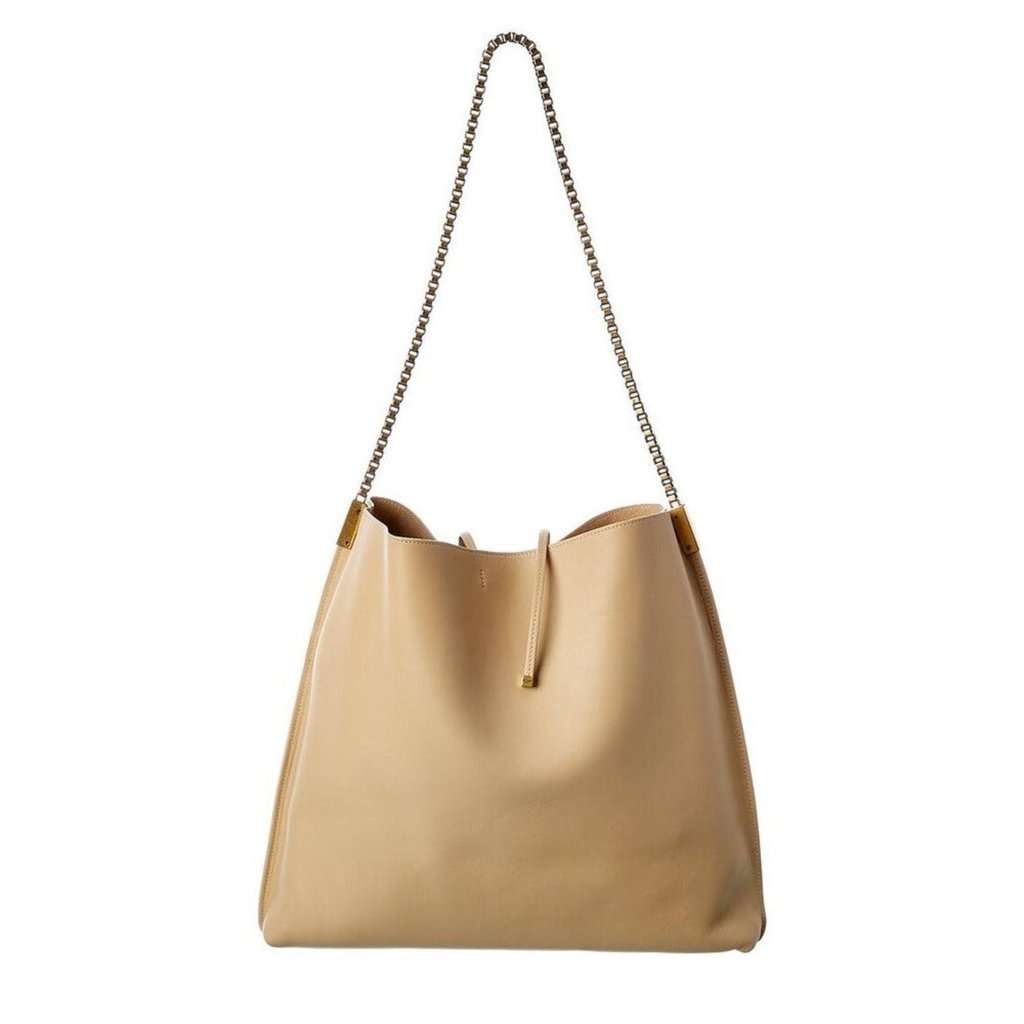 Saint Laurent Saint Laurent Suzanne Beige Calfskin Leather Chain Hobo Bag Beige Leather Never worn - Box View