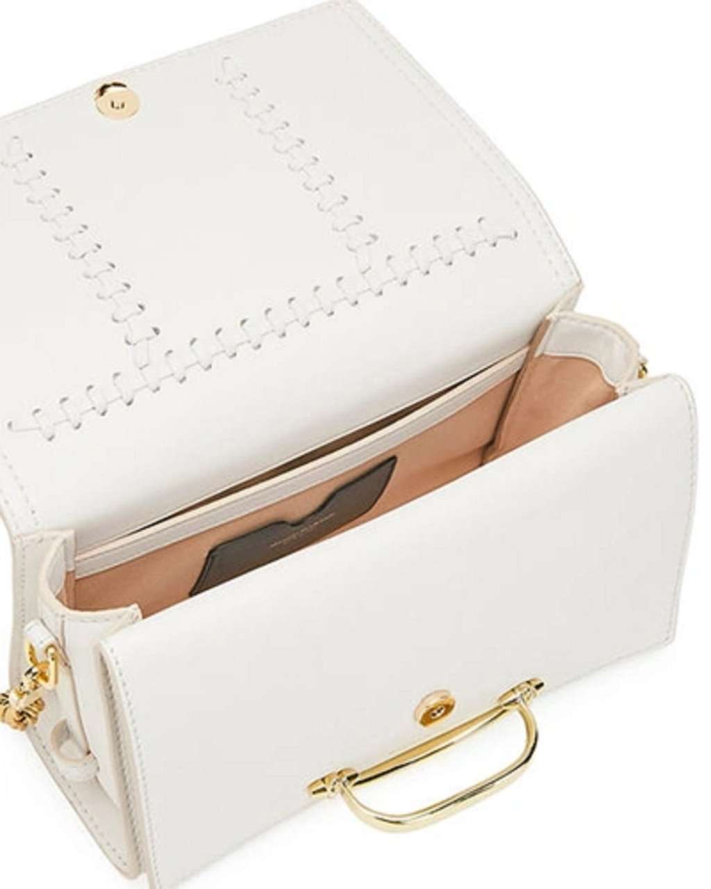 Alexander McQueen Alexander McQueen The Story Whipstitch Leather Shoulder Bag White Leather Never worn - Inside View