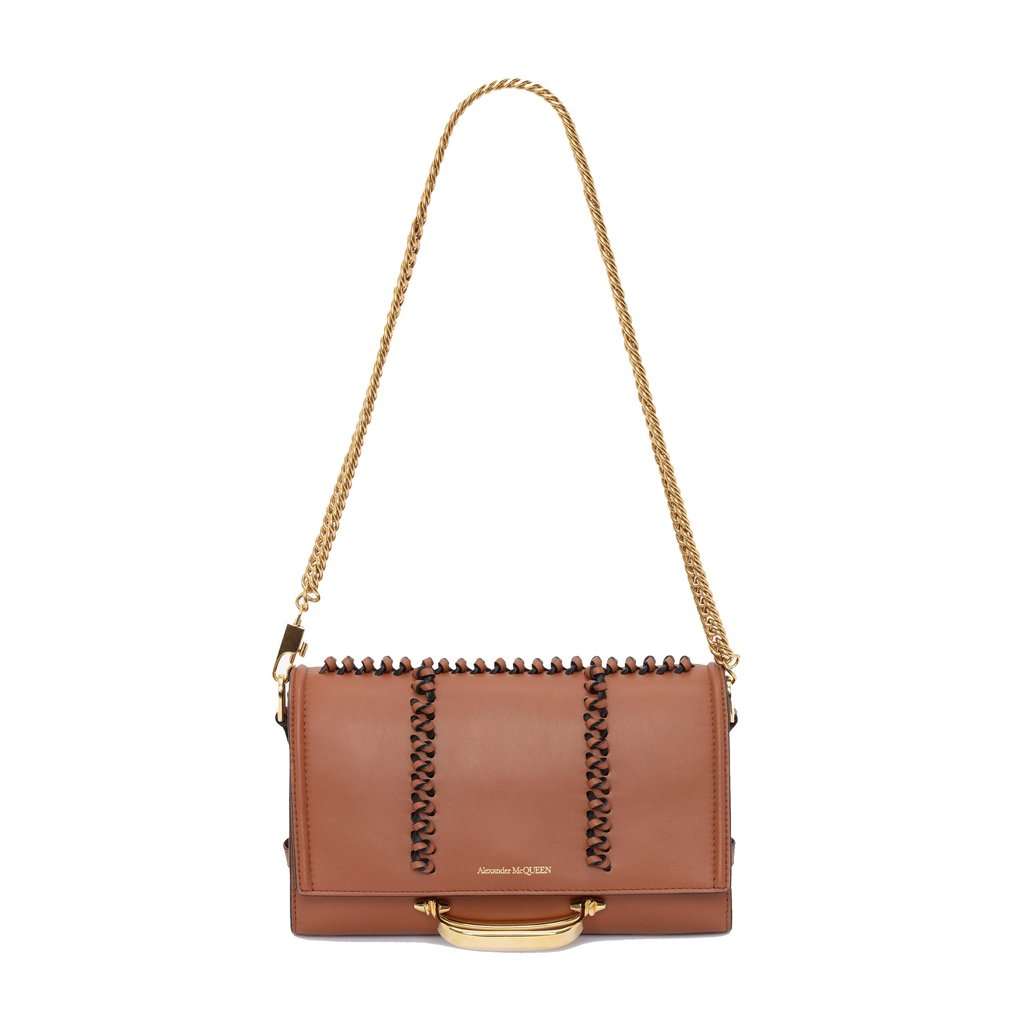 Alexander McQueen Alexander McQueen The Story Knotted Brown Handbag Brown Leather Never worn - Front View