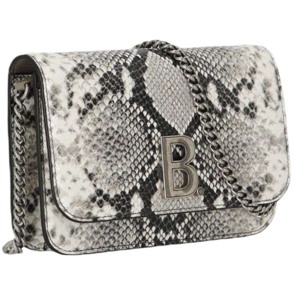 Balenciaga Balenciaga B Python Print Calfskin Leather Wallet on Chain Bag Silver Leather Never worn - Back View