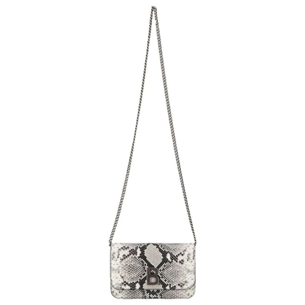 Balenciaga Balenciaga B Python Print Calfskin Leather Wallet on Chain Bag Silver Leather Never worn - Inside View