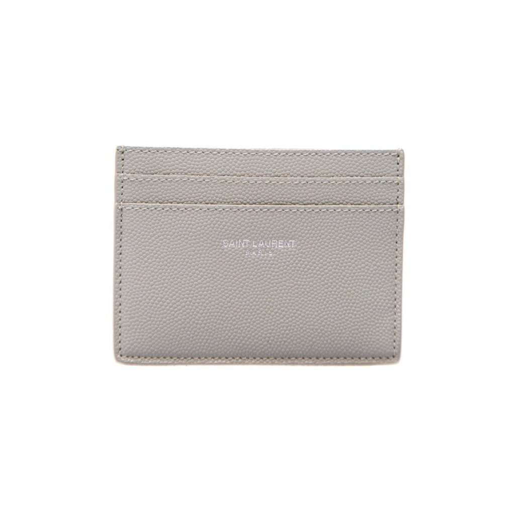 Saint Laurent Saint Laurent Grey Grain de Poudre Leather Credit Card Case Wallet Grey Leather Never worn - Front View