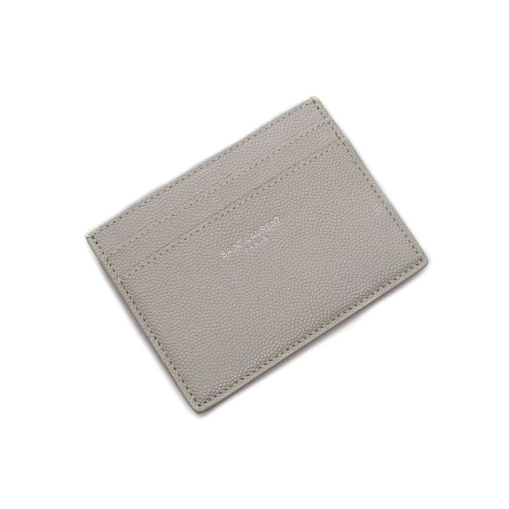 Saint Laurent Saint Laurent Grey Grain de Poudre Leather Credit Card Case Wallet Grey Leather Never worn - Inside View