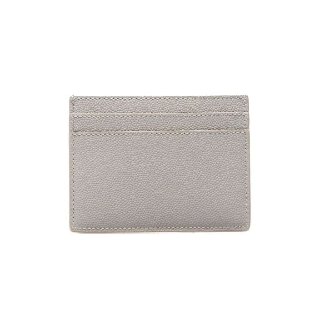 Saint Laurent Saint Laurent Grey Grain de Poudre Leather Credit Card Case Wallet Grey Leather Never worn - Model View
