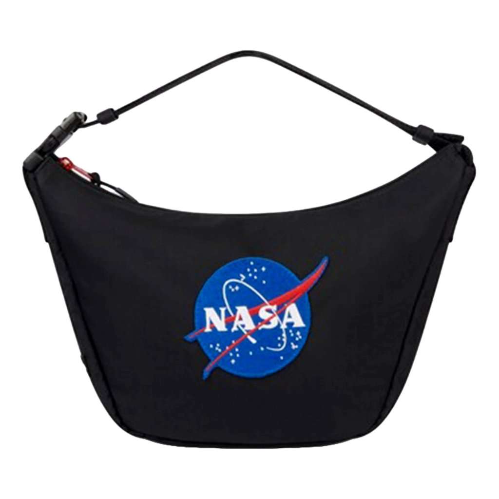 Balenciaga Balenciaga Nasa Logo Sling Shoulder Crossbody Bag Black Recycled Nylon Black Leather Never worn - Front View
