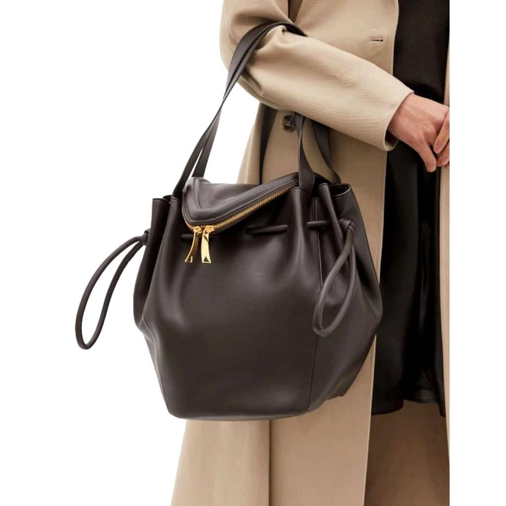Bottega Veneta Bottega Veneta Beak Large Shoulder Bag Brown Calfskin Leather Designer Handbag Brown Leather Never worn - Back View