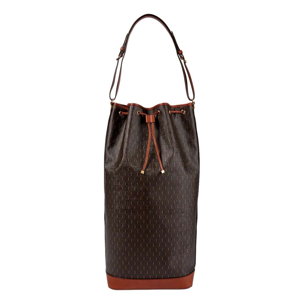 Saint Laurent Saint Laurent Le Monogramme Coated Canvas Leather Brown Oversized Bucket Bag Brown Leather Never worn - Front View