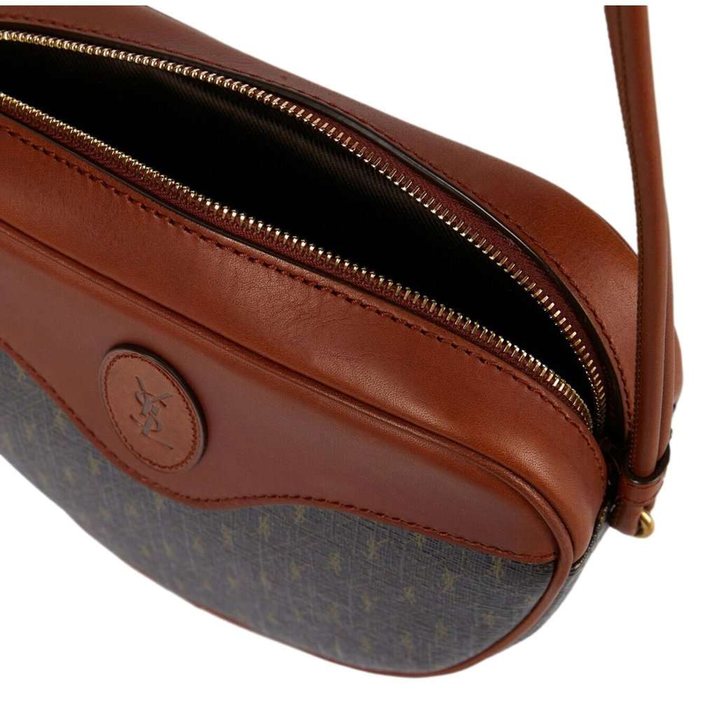 Saint Laurent Saint Laurent Coeur Monogram Brown Canvas Leather Small Crossbody Bag Brown Leather Never worn - Back View