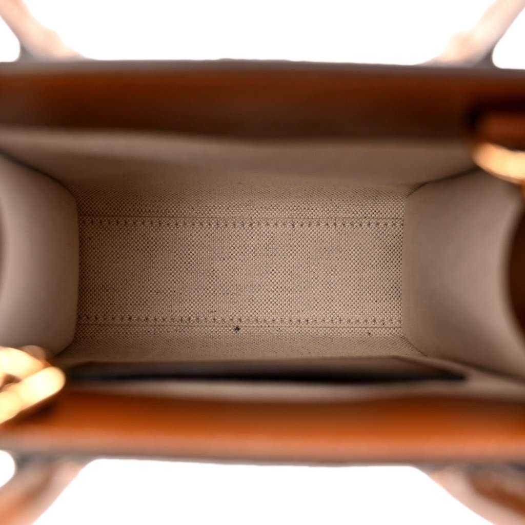 Gucci Gucci Interlocking G Leather Emblem Supreme Canvas Brown Leather Mini Shopper Tote Brown Leather Never worn - Model View
