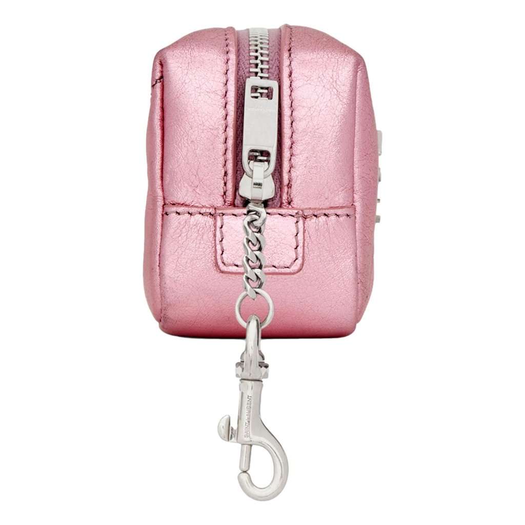 Saint Laurent Saint Laurent Jamie YSL Keyring Cube Pink Leather Pink Leather Never worn - Inside View