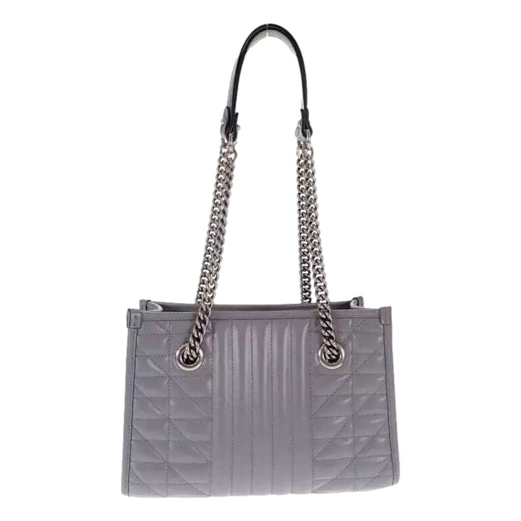Gucci Gucci GG Marmont Silver Medium Chain Shoulder Tote Bag Gray Leather Grey Leather Never worn - Inside View