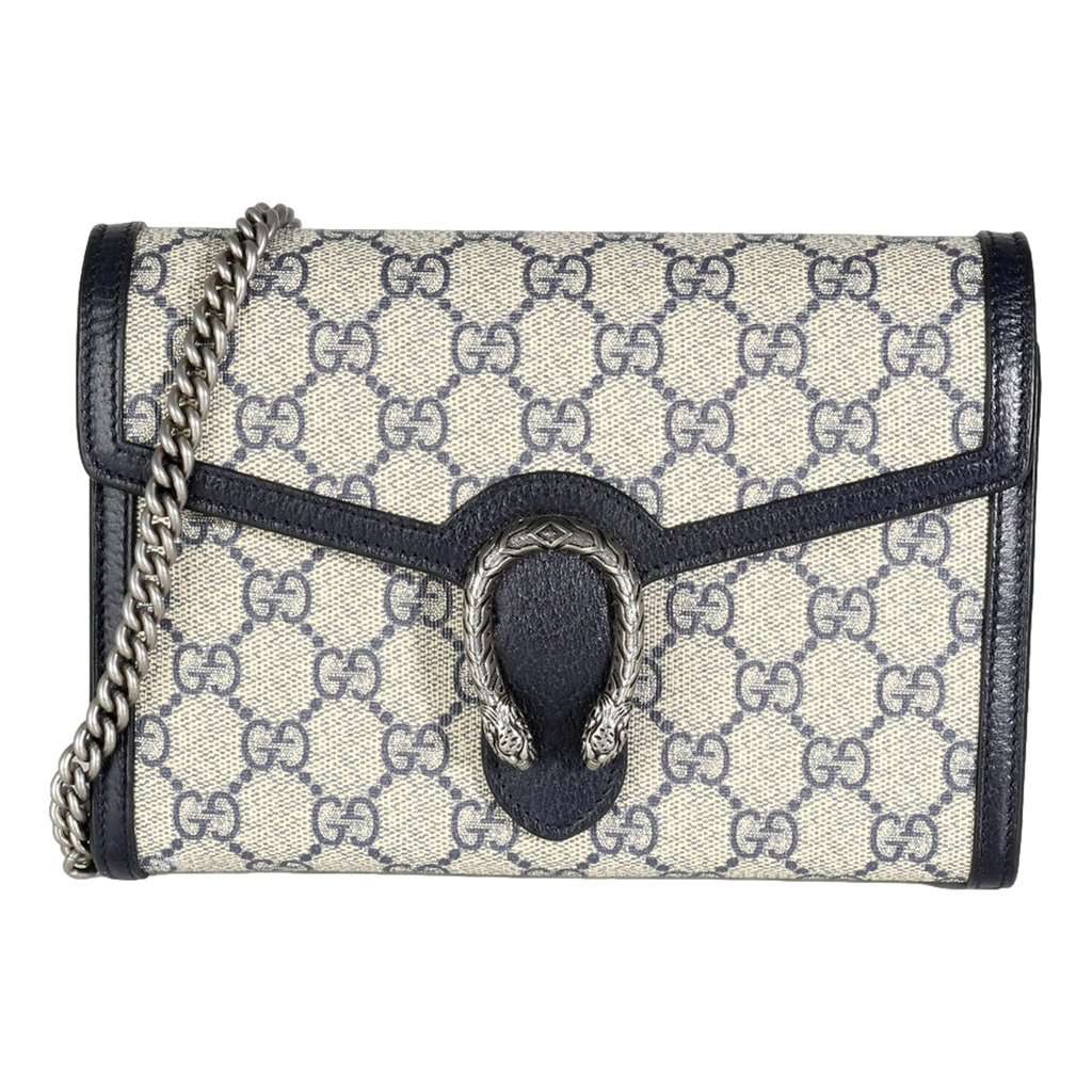 Gucci Gucci Navy GG Supreme Canvas Mini Dionysus Chain Wallet Blue Canvas Good condition - Front View