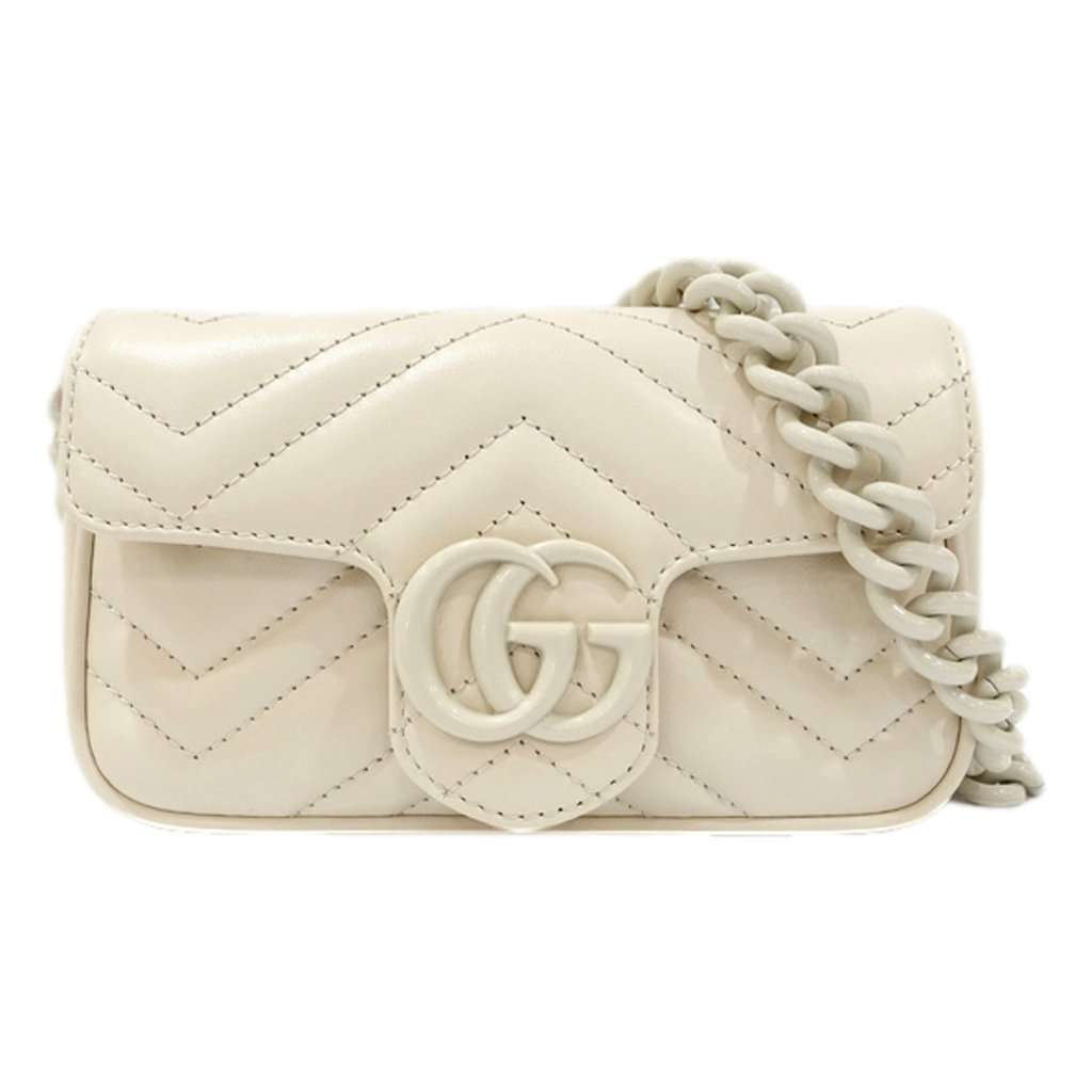 Gucci Gucci Marmont Leather Mini Monochrome White Belt Bag 80 White Leather Never worn - Front View