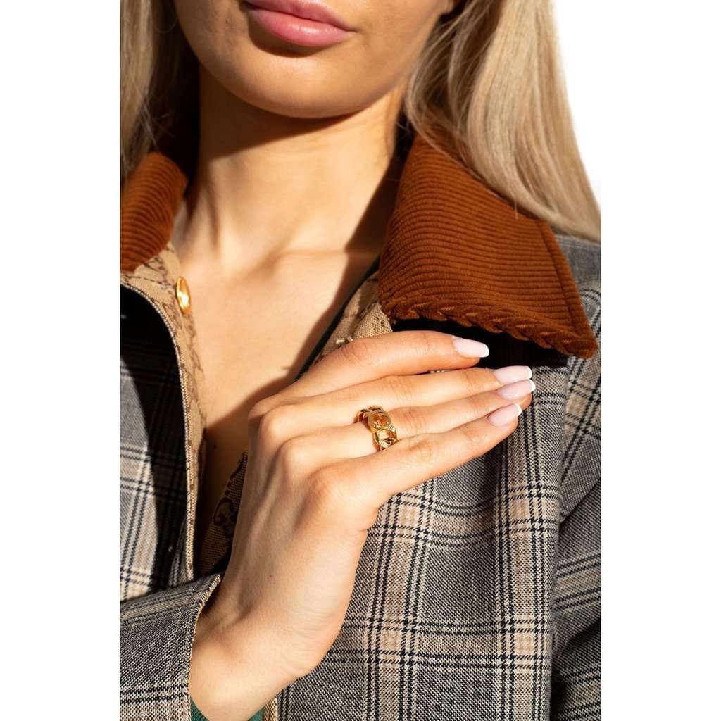 Gucci Gucci Interlocking G Textured Chain Ring Gold Tone Gold Never worn - Inside View