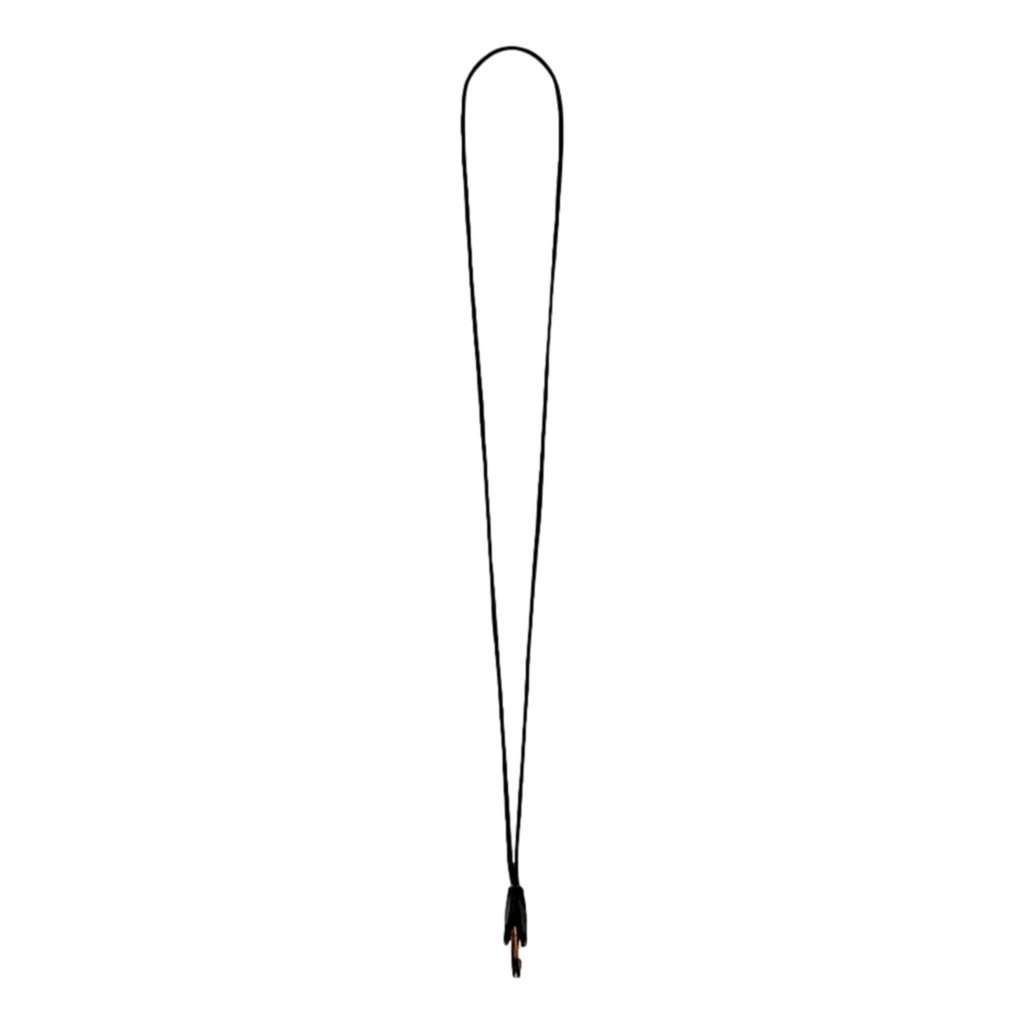 Saint Laurent Saint Laurent Black Patent Leather Heart Keyring Necklace Black Leather Never worn - Model View