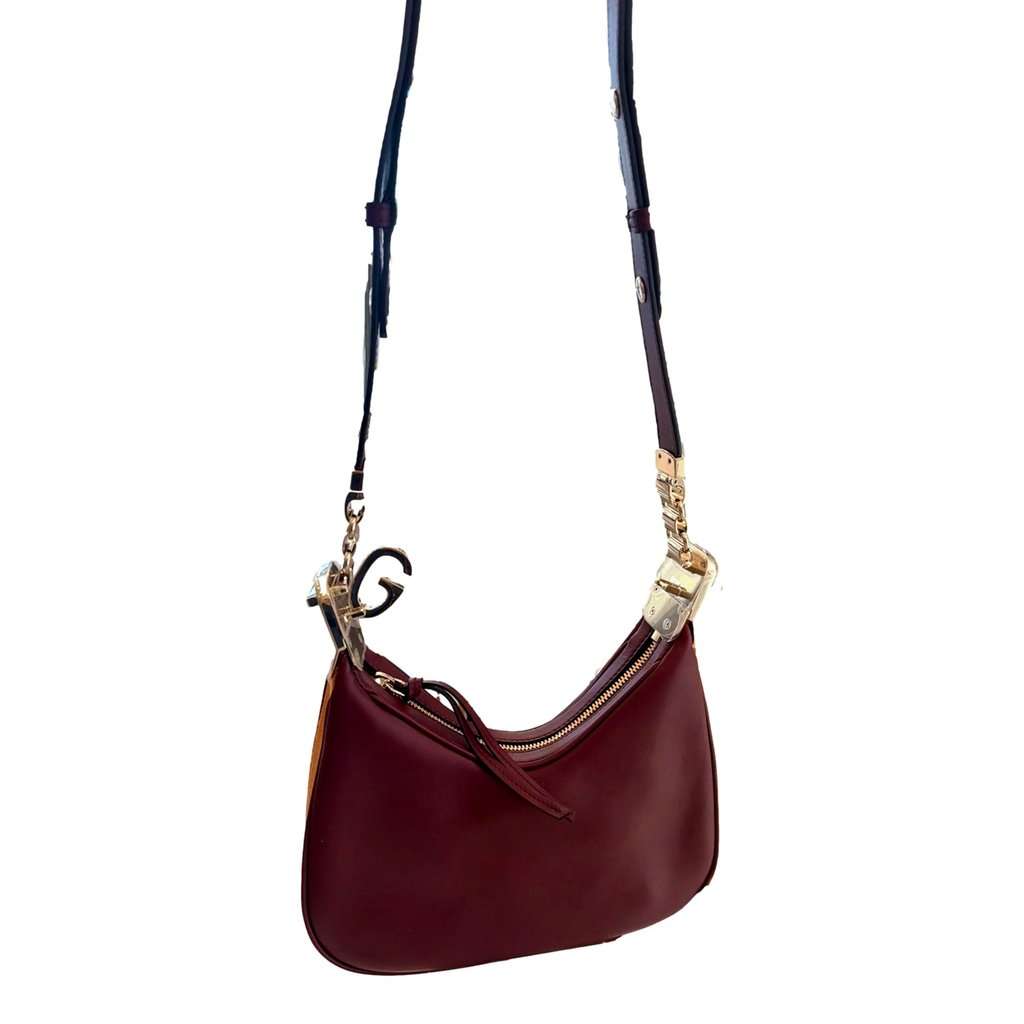 Gucci Gucci Attaché Small Burgendy Leather Shoulder Crossbody Bag Web Stripe Red Leather Never worn - Inside View