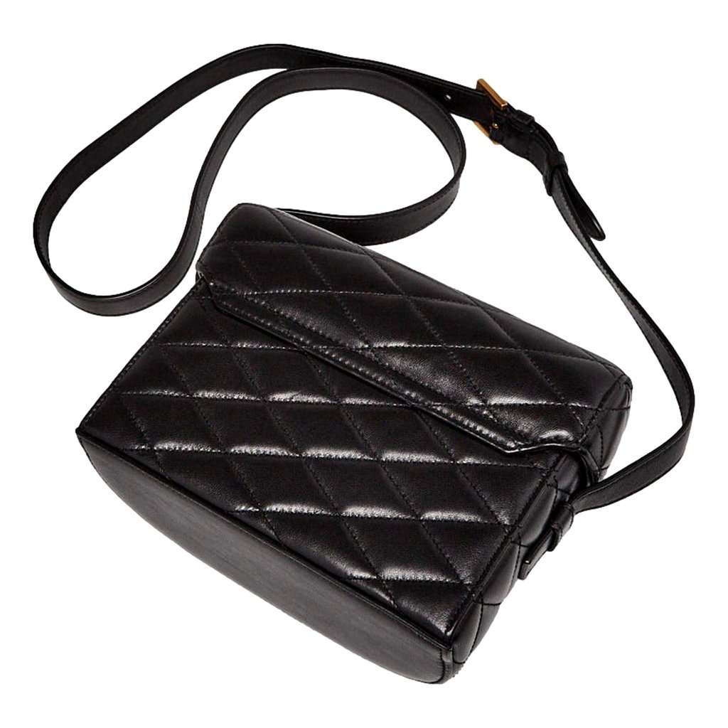 Saint Laurent Saint Laurent June Quilted Leather Crossbody Bag in Black with Gold Hardware YSL Closure Black Leather Never worn - Back View