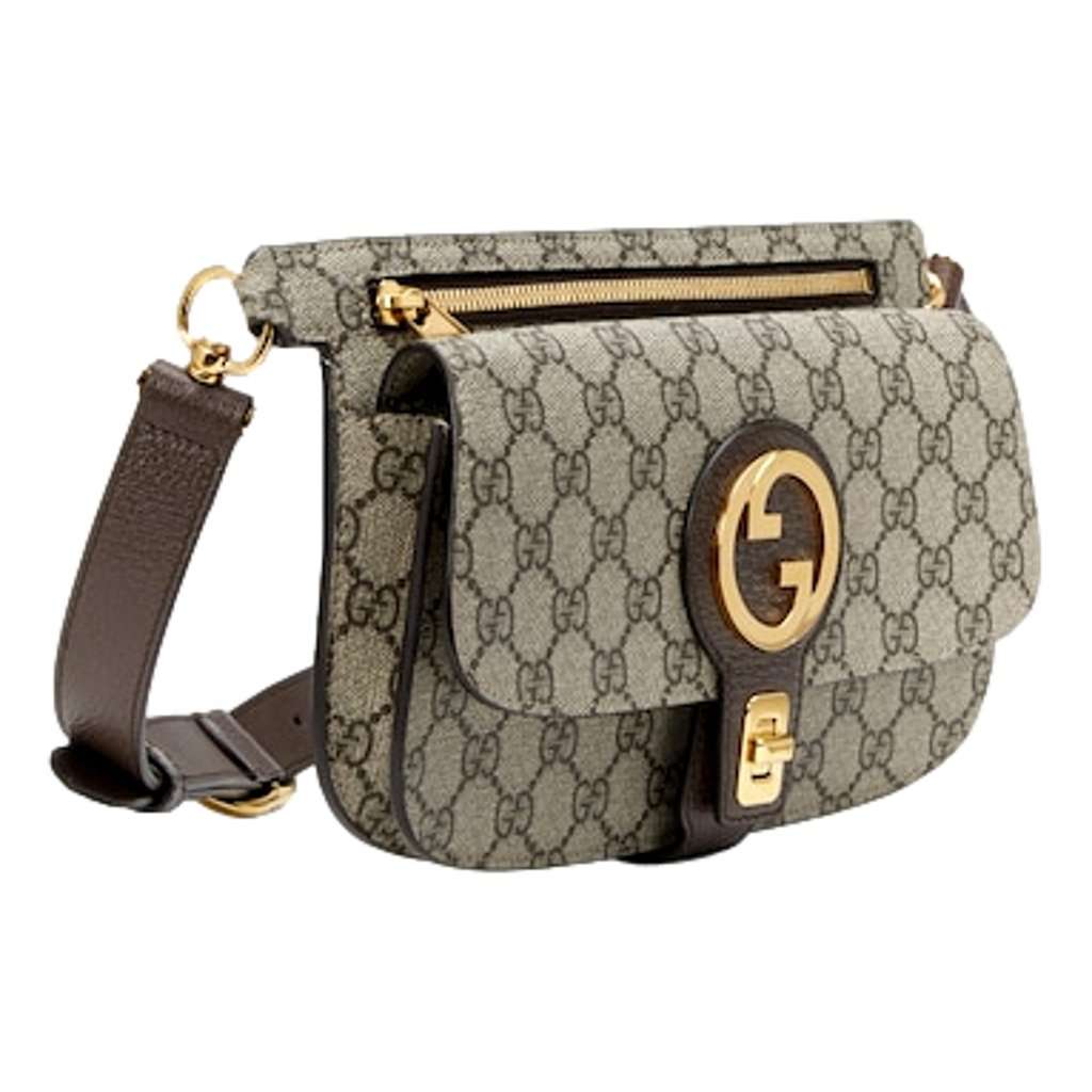Gucci Gucci GG Supreme Blondie Belt Bag Brown Beige Canvas Size 95 Brown Canvas Never worn - Inside View