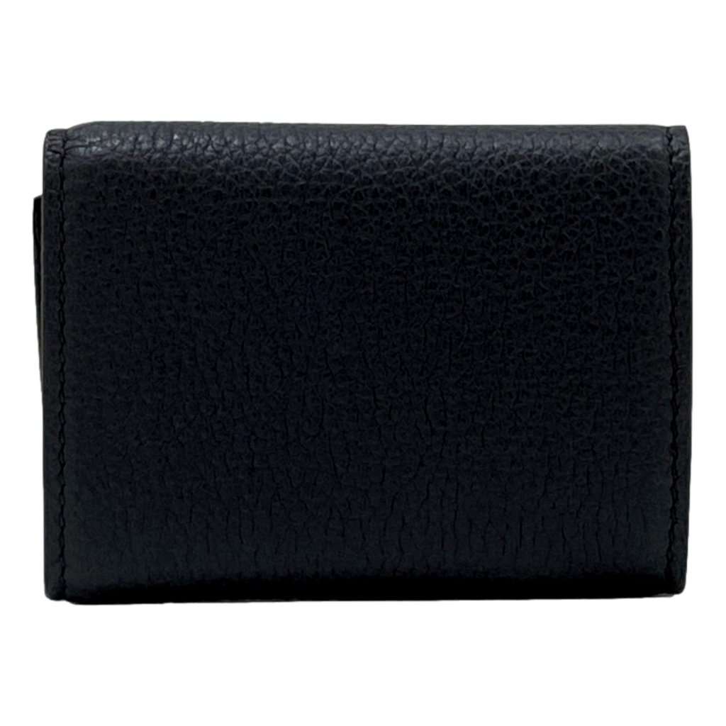 Gucci Gucci Black Pebbled Leather Tri Fold Wallet Coin Pouch Gold Hardware Black Leather Never worn - Inside View