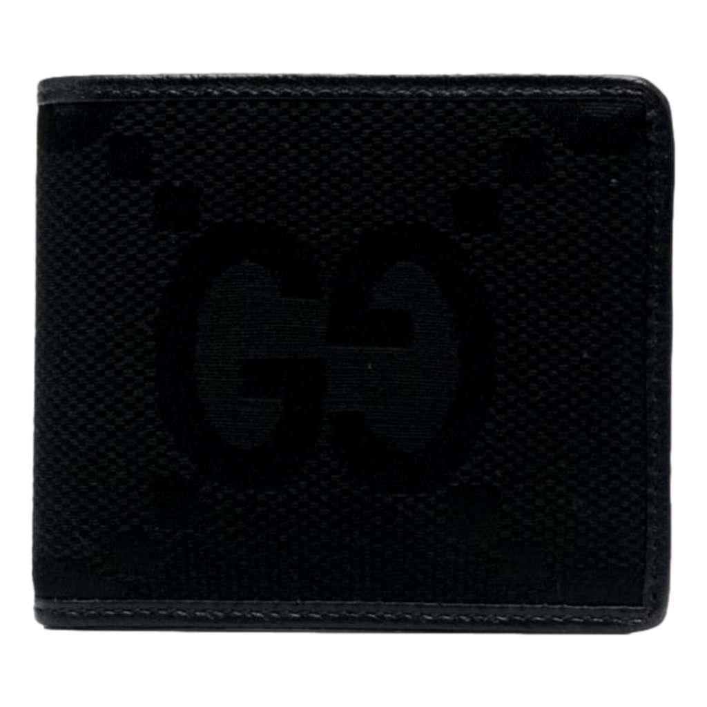 Gucci Gucci Jumbo GG Canvas Leather Black Bifold Wallet Black Canvas Never worn - Front View