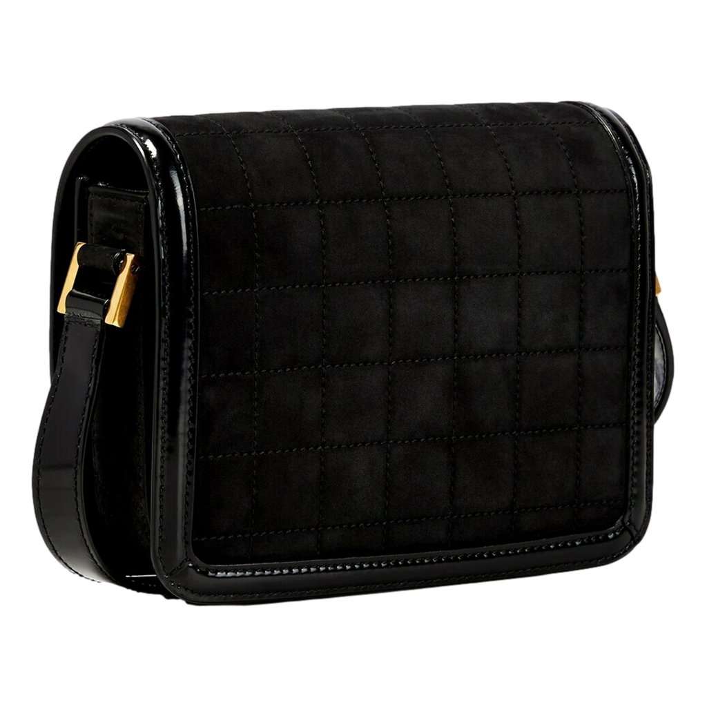 Saint Laurent Saint Laurent Solferino Leather Black Quilted Suede Shoulder Bag Black Suede Never worn - Back View
