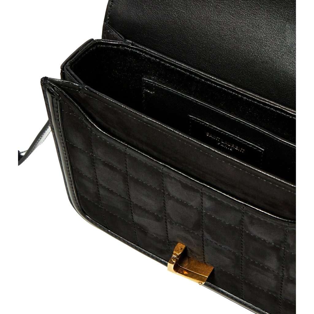 Saint Laurent Saint Laurent Solferino Leather Black Quilted Suede Shoulder Bag Black Suede Never worn - Inside View
