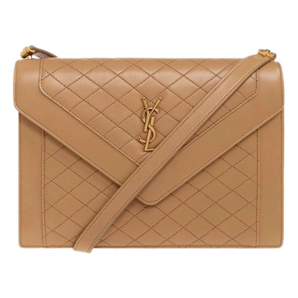 Saint Laurent Saint Laurent Gabby Monogram Quilted Lambskin Leather Light Brown Shoulder Bag Brown Leather Never worn - Back View