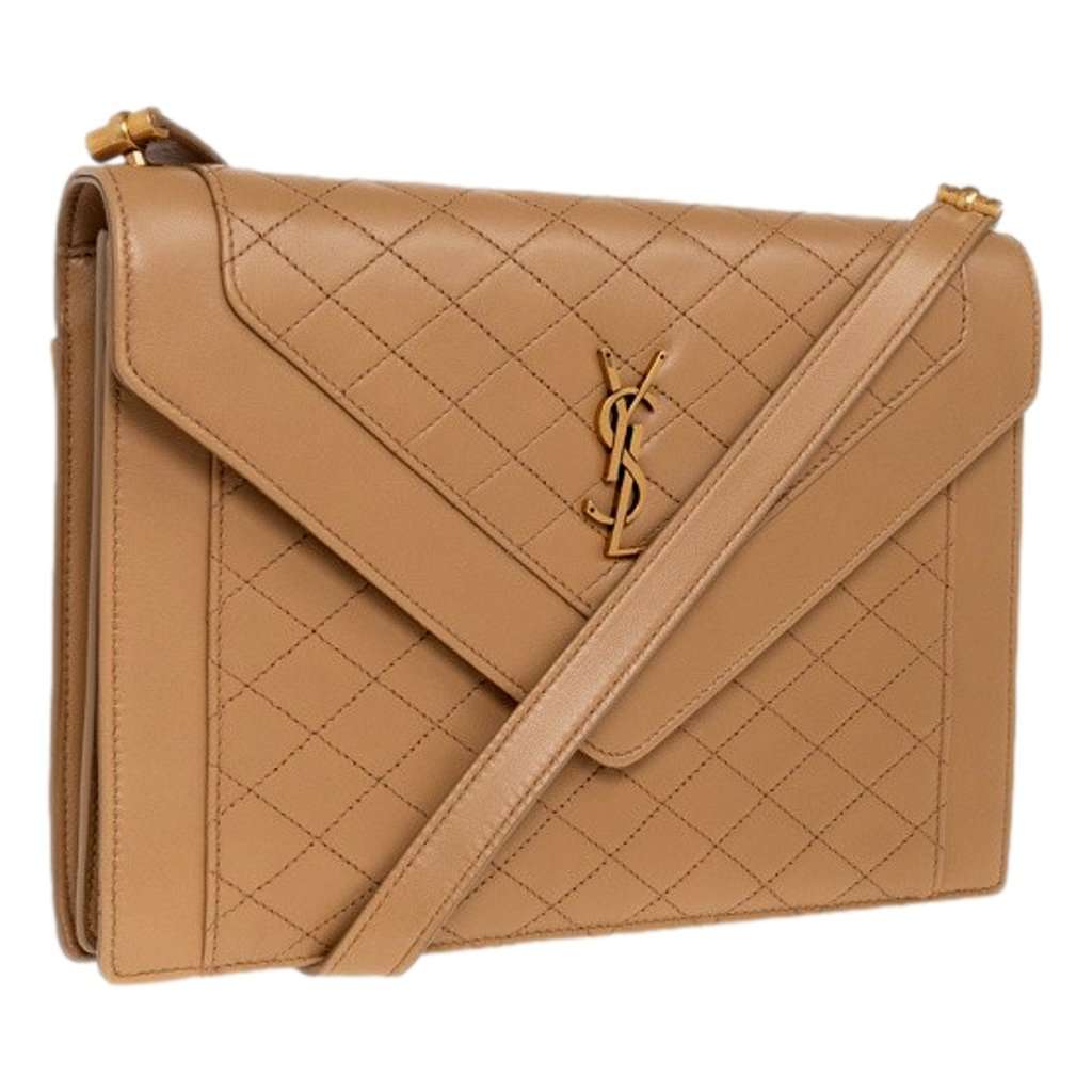 Saint Laurent Saint Laurent Gabby Monogram Quilted Lambskin Leather Light Brown Shoulder Bag Brown Leather Never worn - Inside View