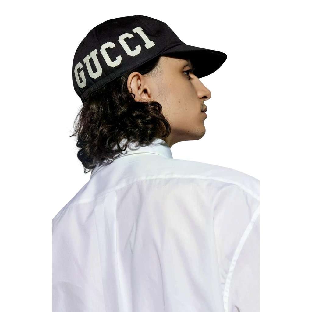 Gucci Gucci 25 Logo Cotton Baseball Cap in Black Medium Black Cotton Never worn - Model View