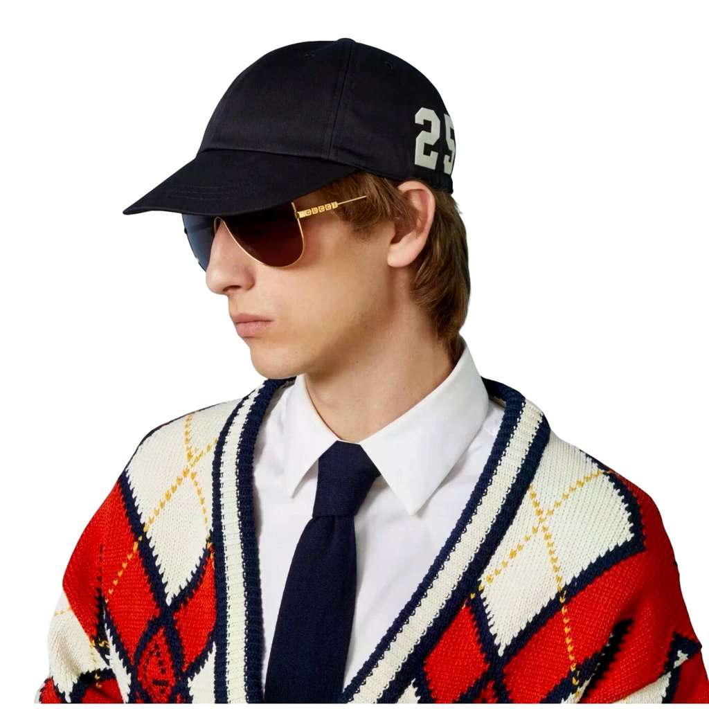 Gucci Gucci 25 Logo Cotton Baseball Cap in Black Medium Black Cotton Never worn - Box View