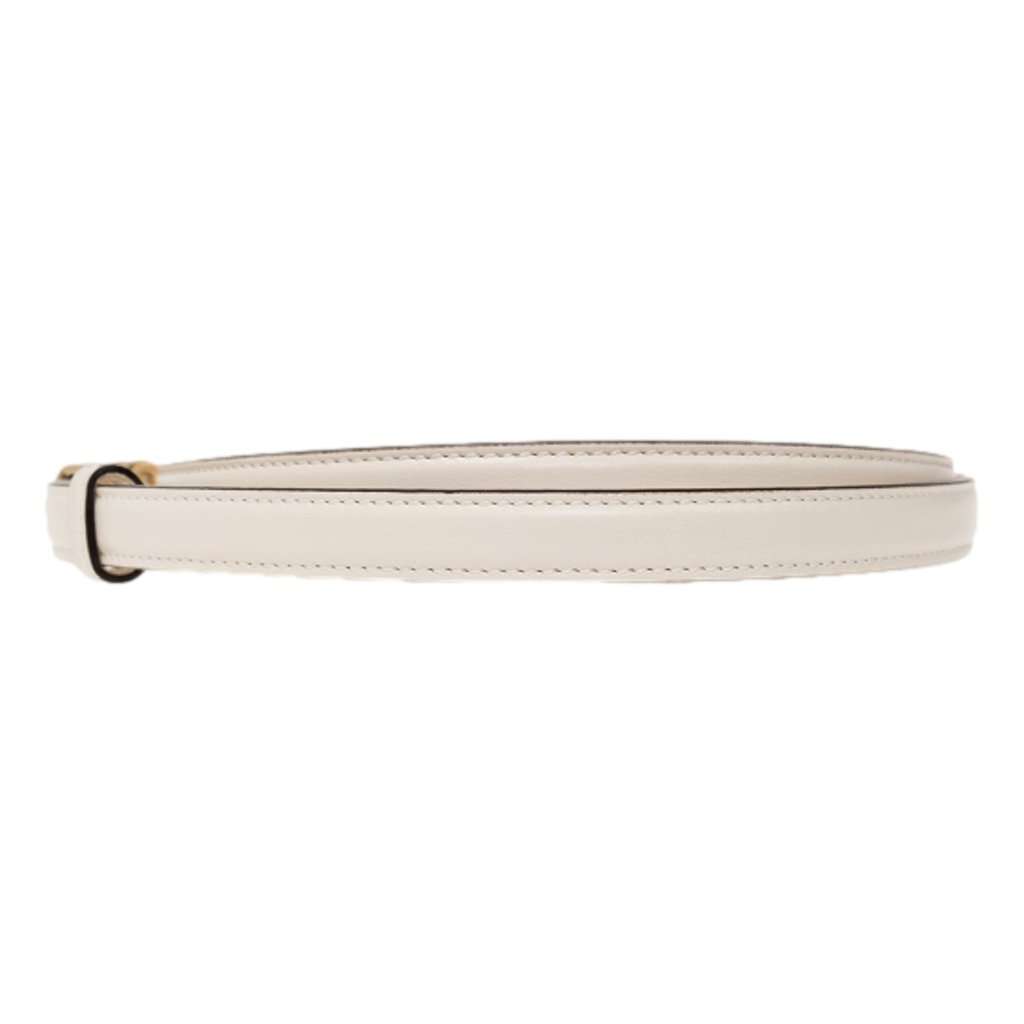 Gucci Gucci Cream Leather Belt with Metal Gold Logo Lettering Size 80 White Leather Never worn - Inside View